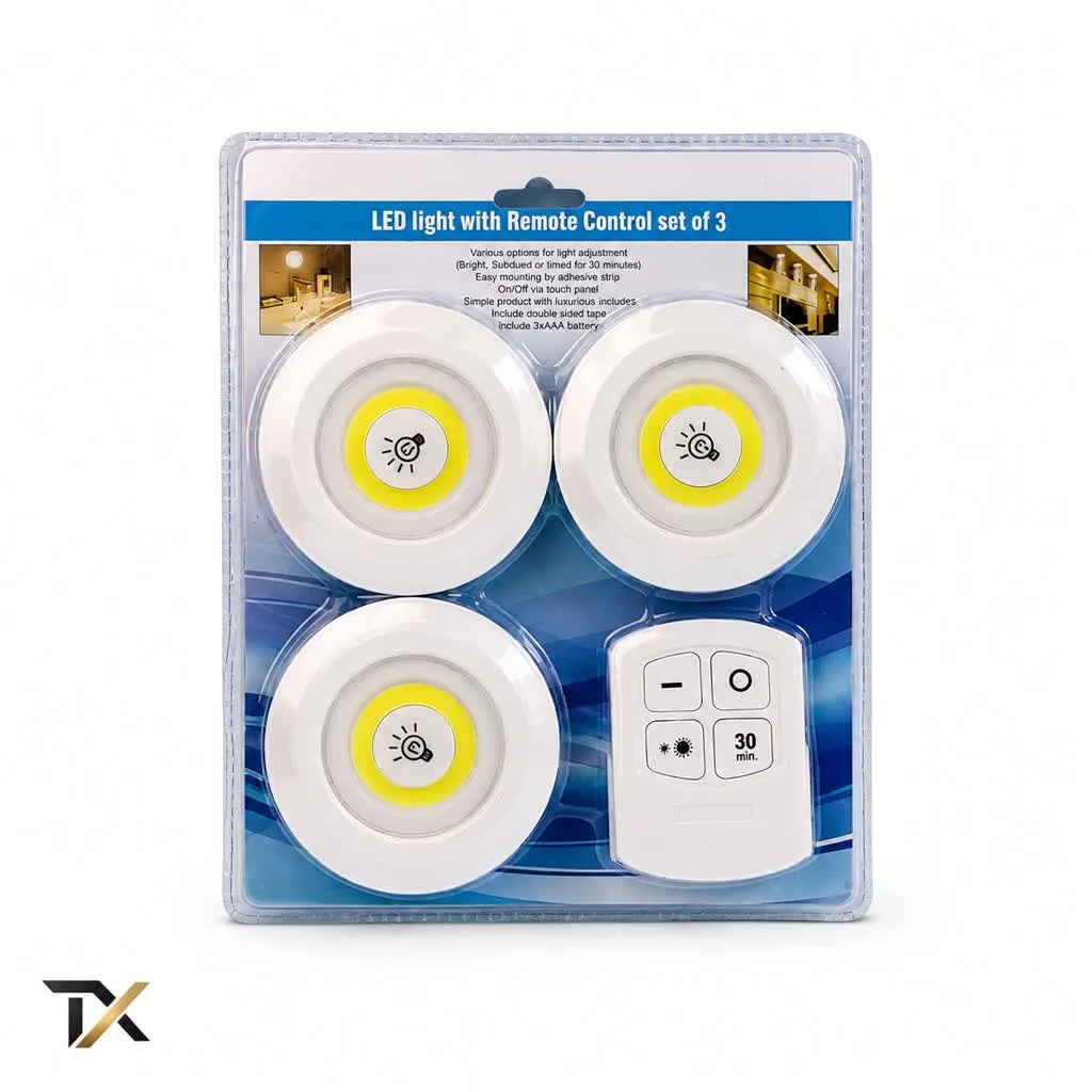 چراغ زیر کابینتی ریموت دار (بسته 3 عددی)